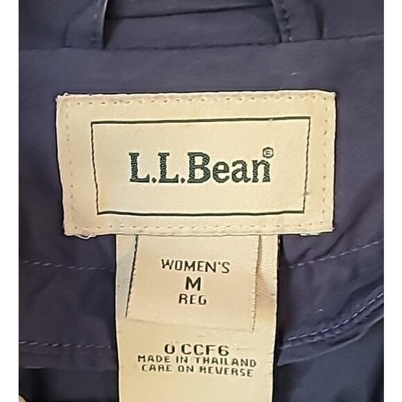 LL Bean Women’s Waterproof Rain Coat – Medium – Blue Hooded Jacket –Style #0CCF6 - Picture 5 of 5
